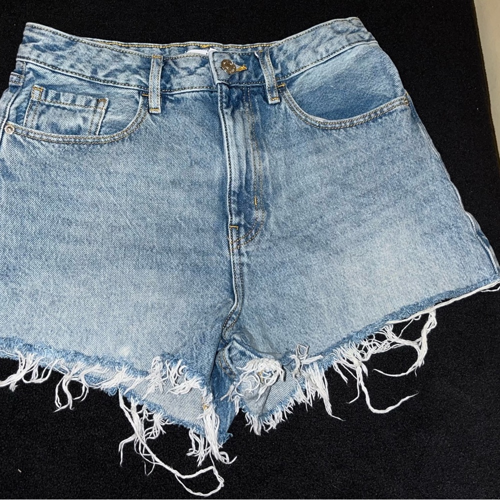 Classic High-Rise Light Blue Denim Cutoff Shorts